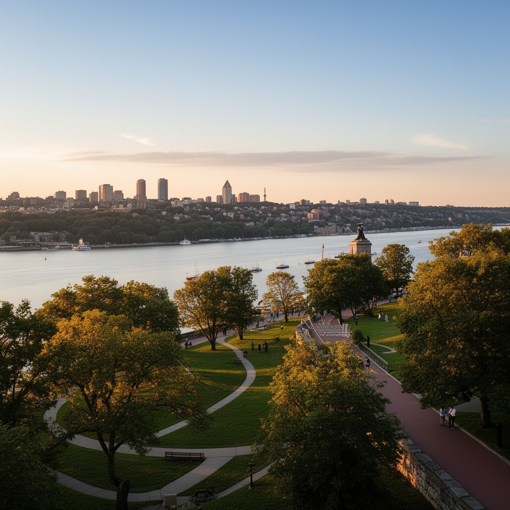 AI-generated illustration of Eastern Promenade