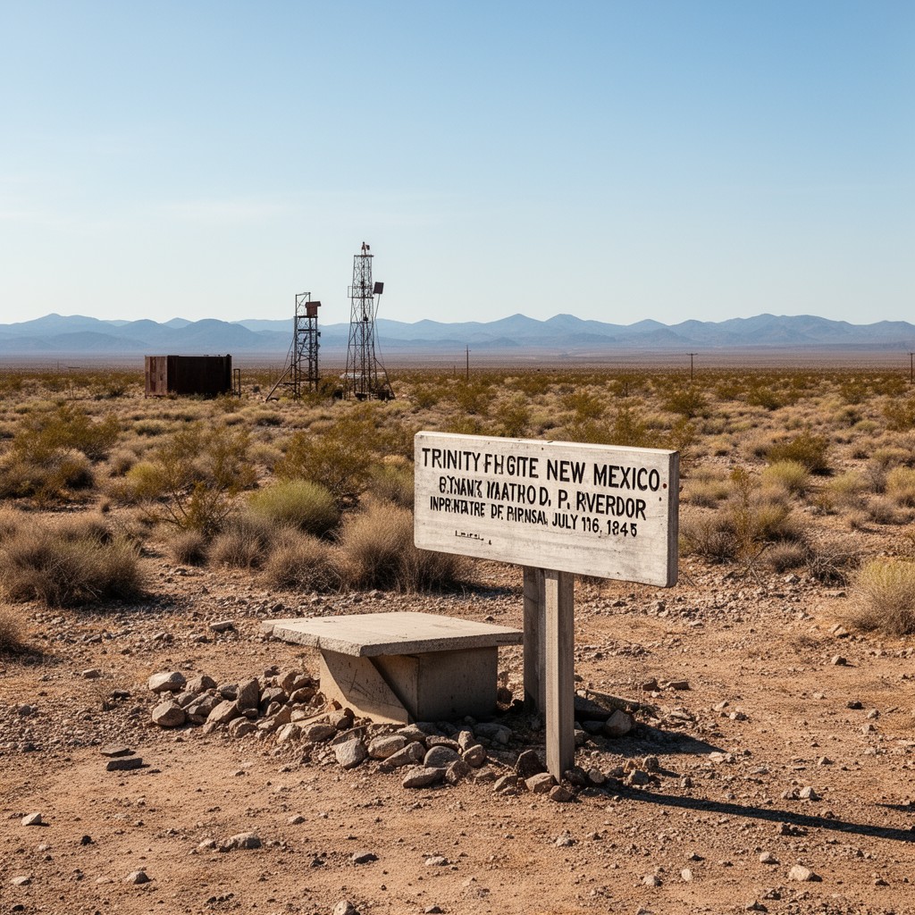 AI-generated illustration of Trinity test site, New Mexico