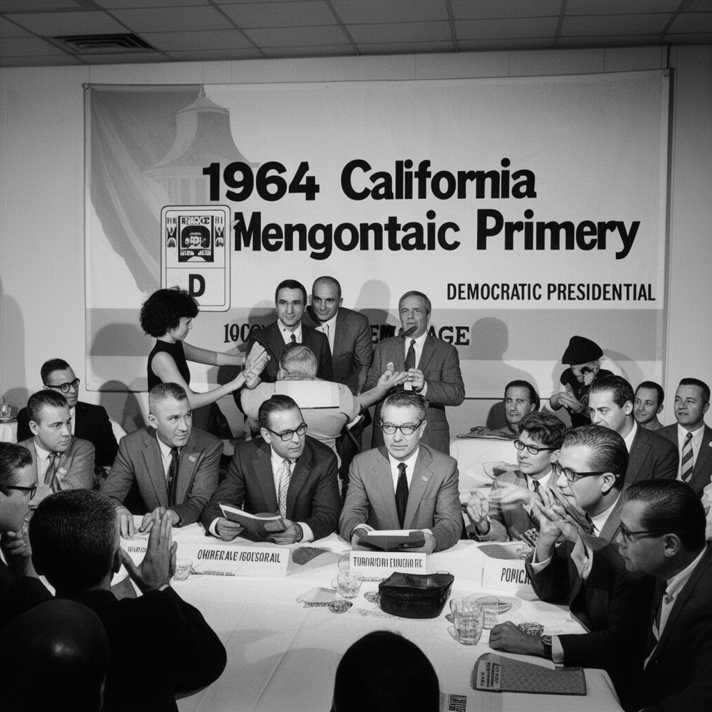AI-generated illustration of 1964 California Democratic presidential primary