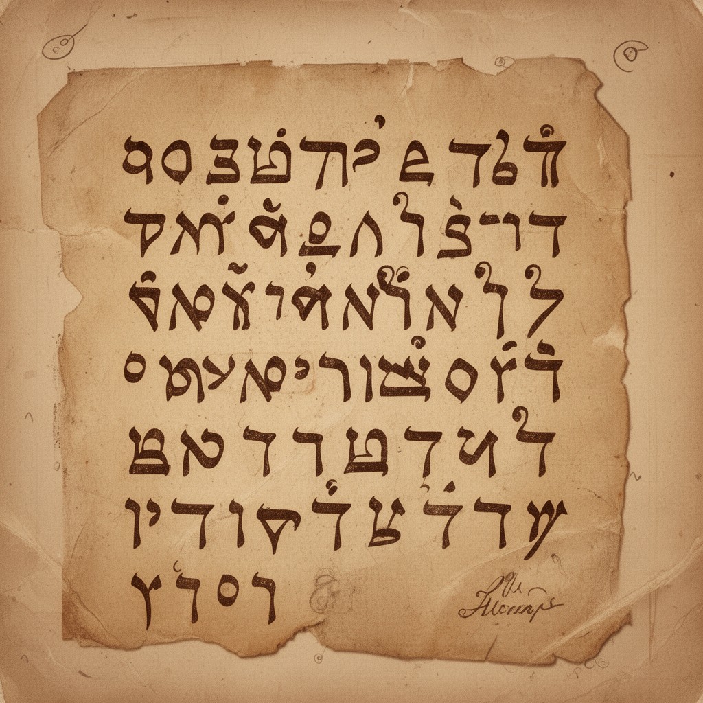 AI-generated illustration of Aramaic alphabet (historically)