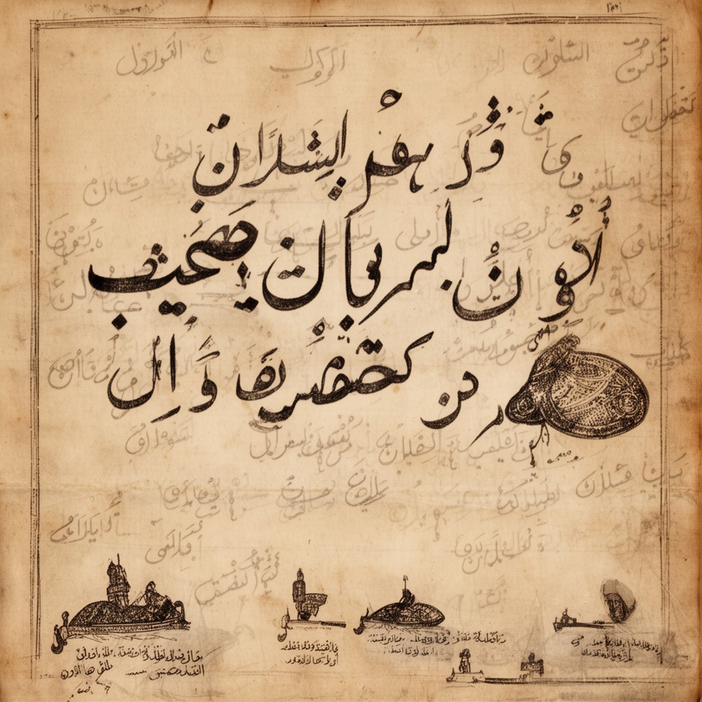AI-generated illustration of Uyghur language (historically)
