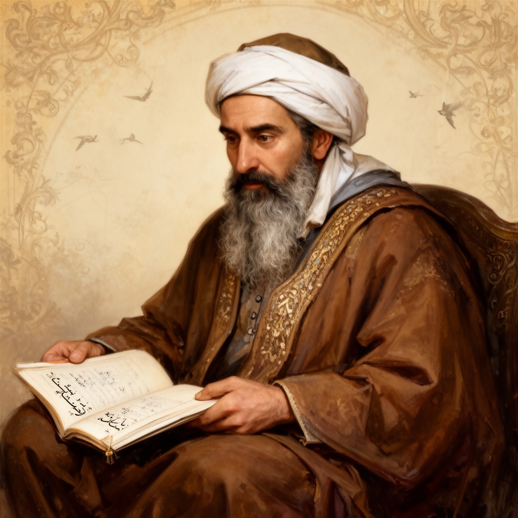 AI-generated illustration of al‑Ghazali