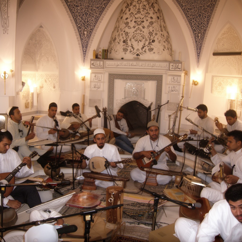AI-generated illustration of Islamic music