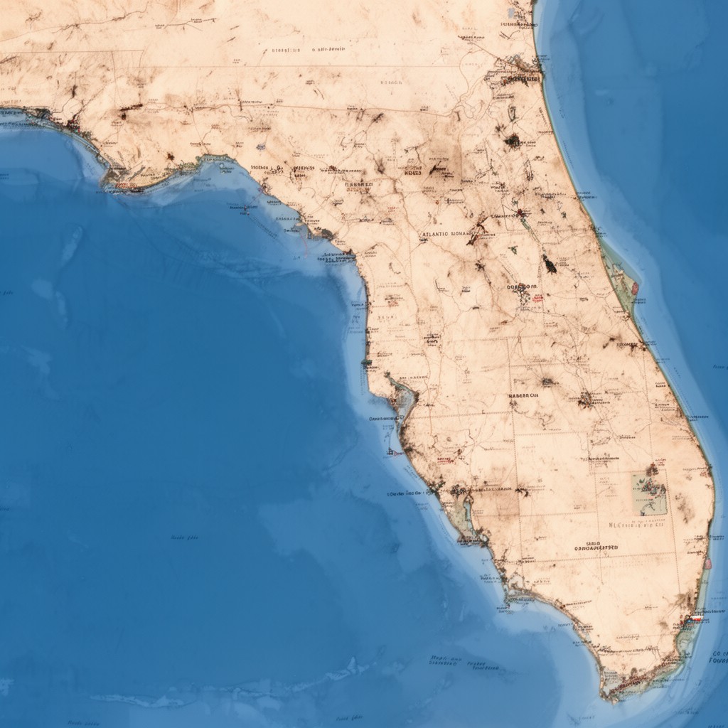 AI-generated illustration of Florida Peninsula