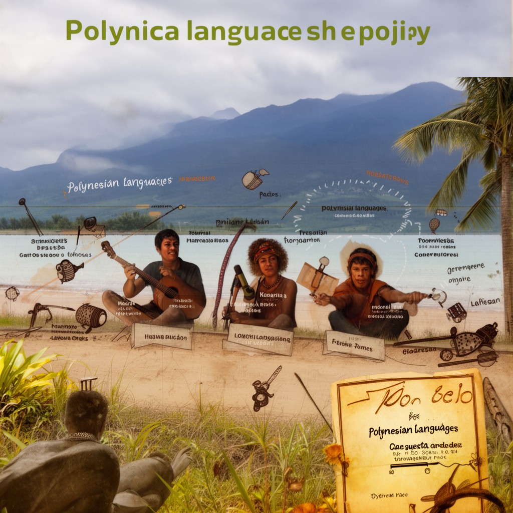 AI-generated illustration of Polynesian languages