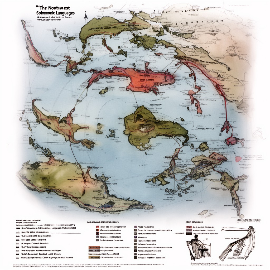 AI-generated illustration of Northwest Solomonic languages