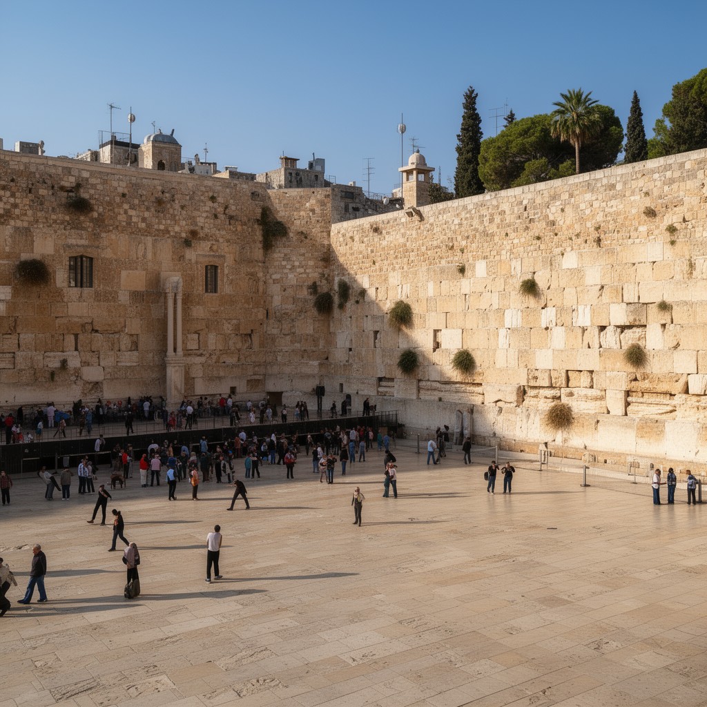 AI-generated illustration of Western Wall Plaza