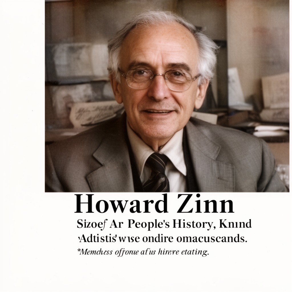 AI-generated illustration of Howard Zinn