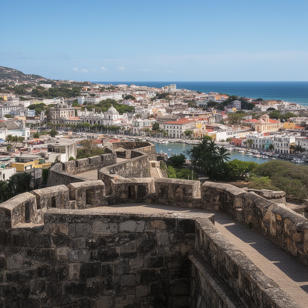 AI-generated illustration of San Juan city walls