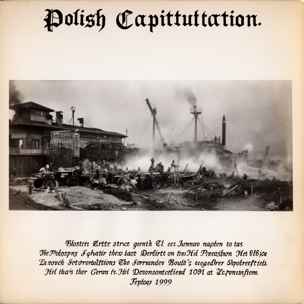 AI-generated illustration of Polish capitulation at Hel