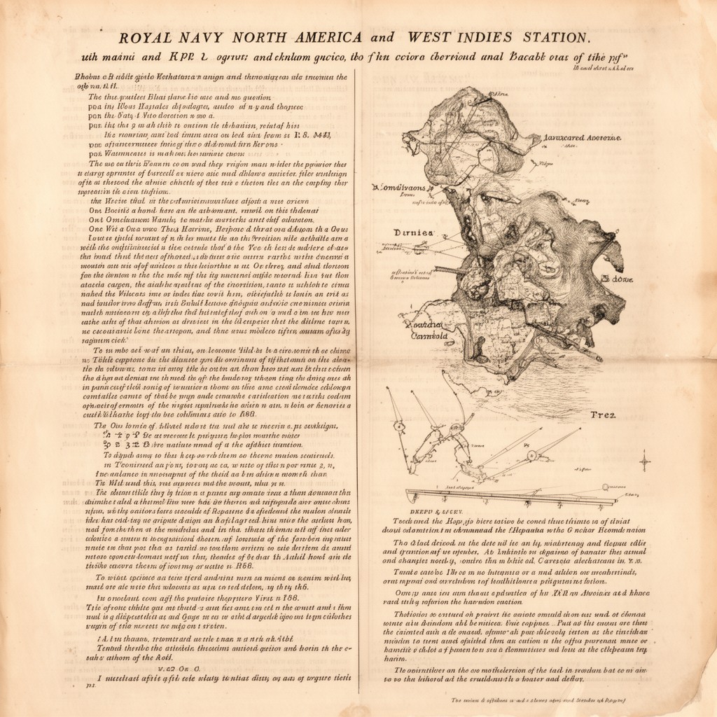 AI-generated illustration of Royal Navy North America and West Indies Station