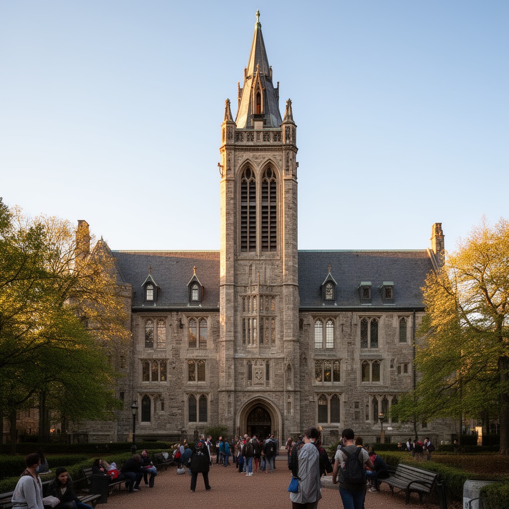 AI-generated illustration of Phelps Hall