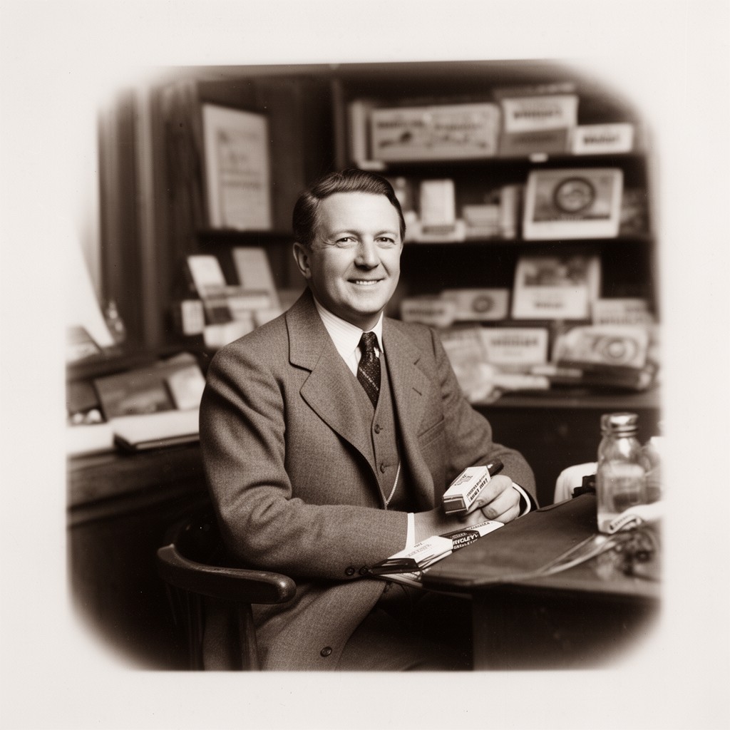AI-generated illustration of William Wrigley Jr.