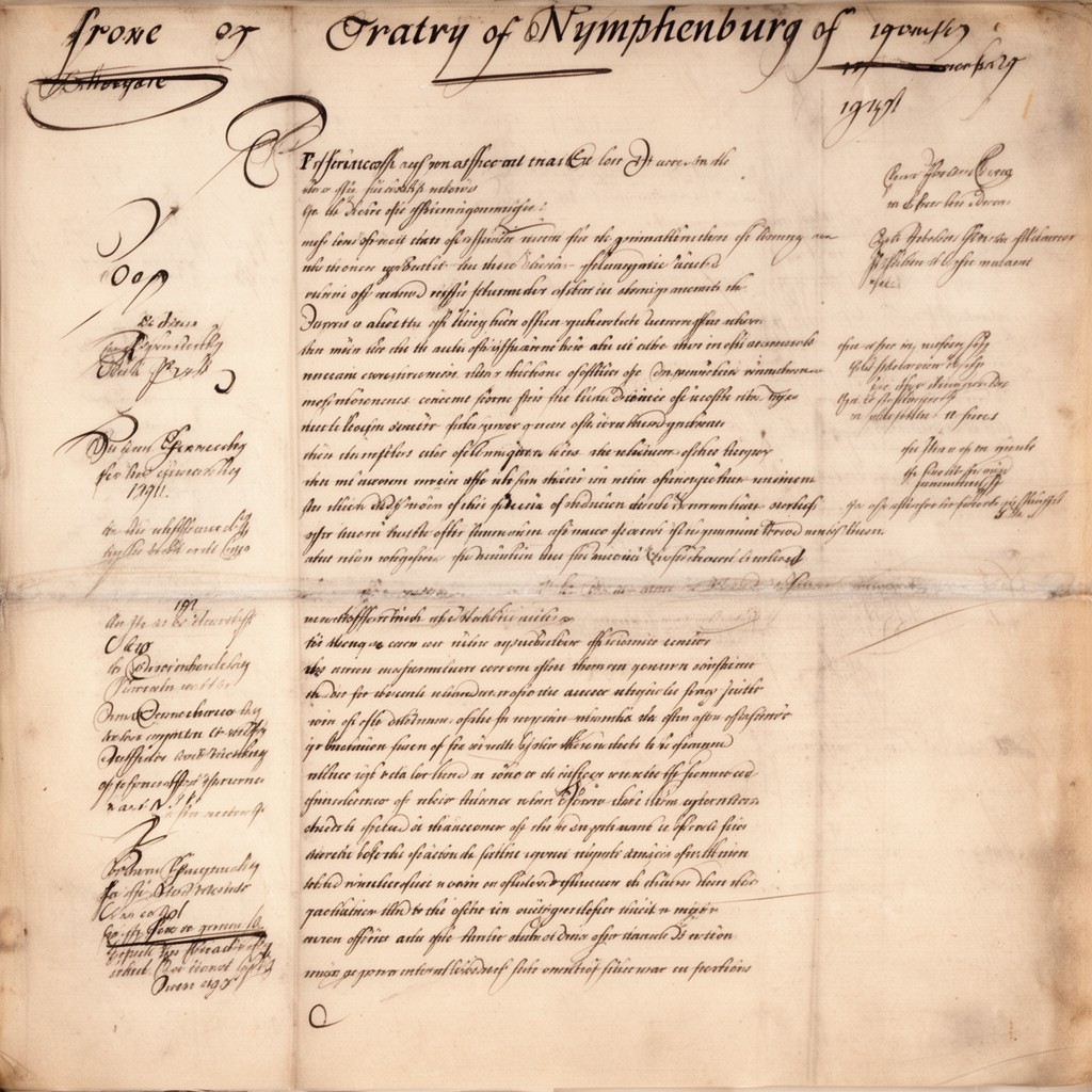 AI-generated illustration of Treaty of Nymphenburg (1741)