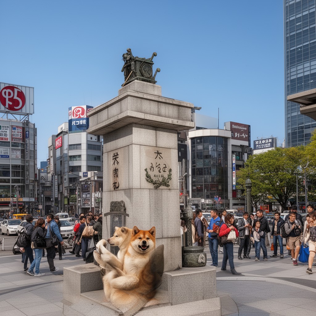 AI-generated illustration of Hachiko Square