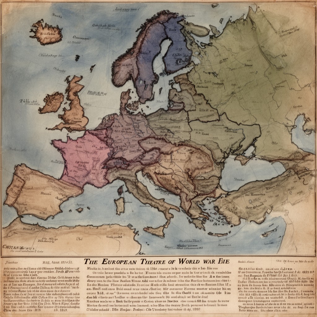 AI-generated illustration of European theatre of World War II