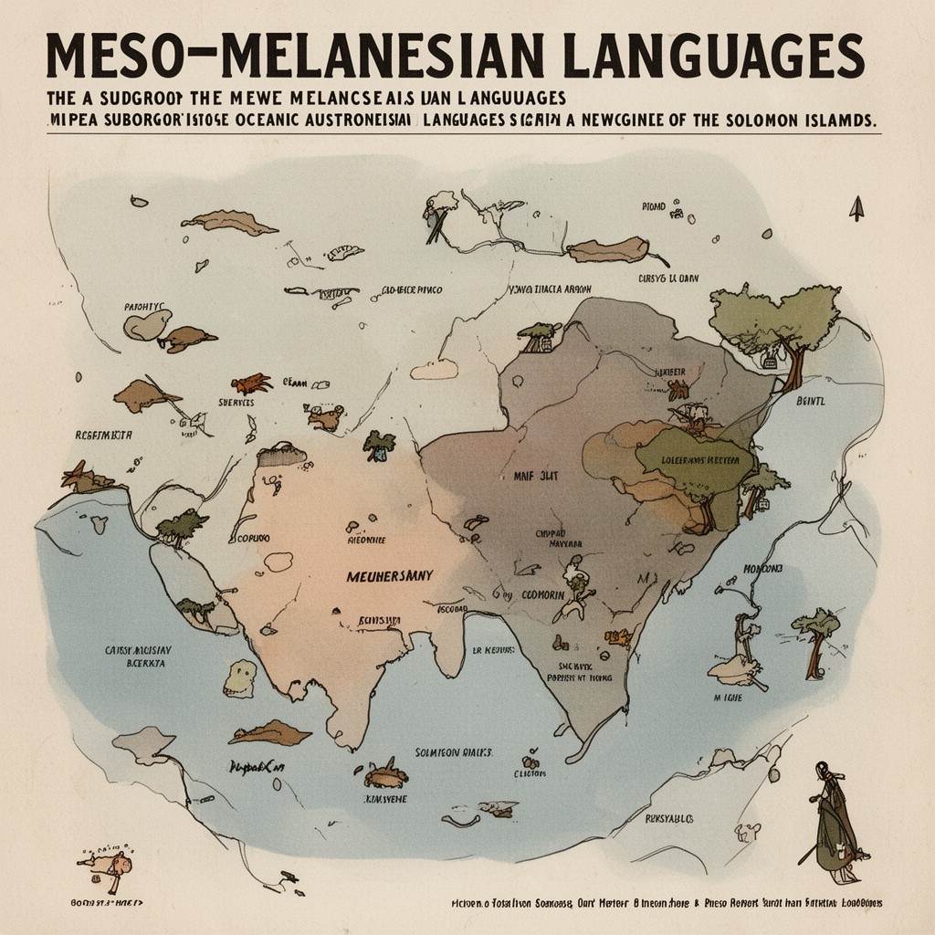 AI-generated illustration of Meso-Melanesian languages