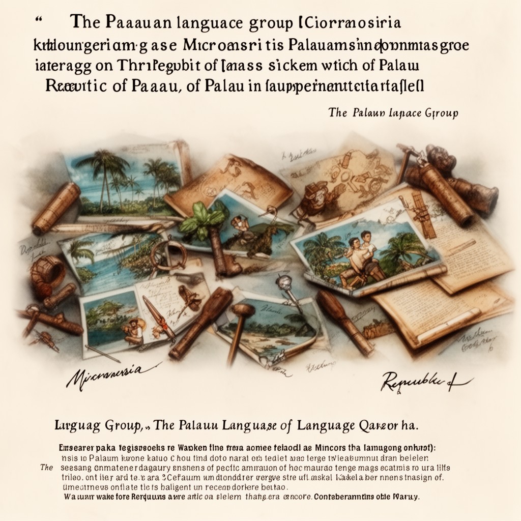 AI-generated illustration of Palauan language group (Micronesia)