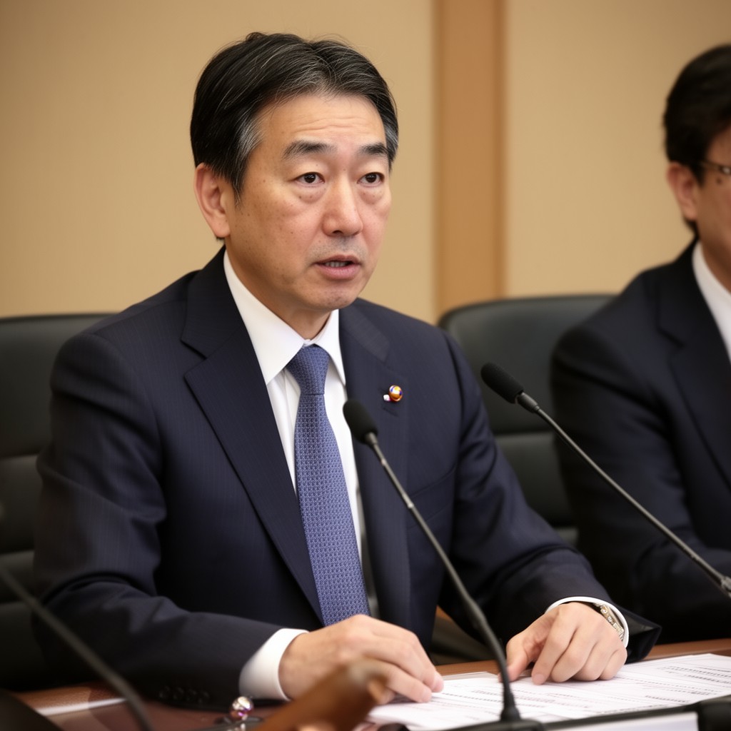 AI-generated illustration of Toshimitsu Motegi (as Minister for Foreign Affairs of Japan)