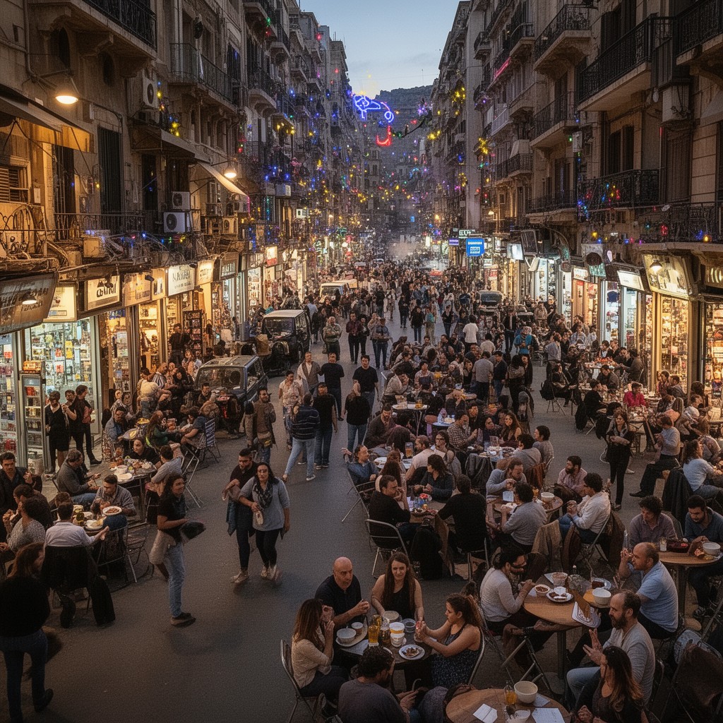 AI-generated illustration of Hamra Street