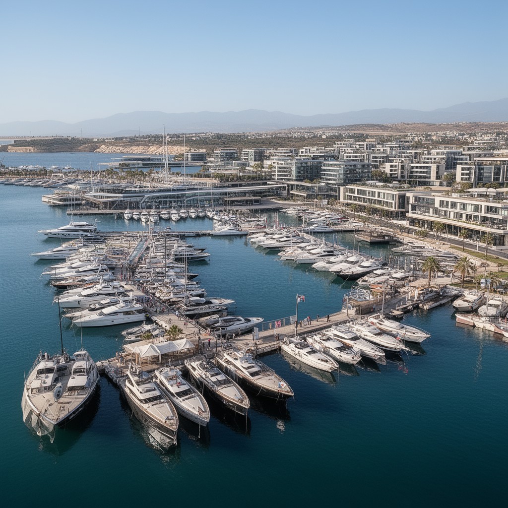AI-generated illustration of Limassol Marina