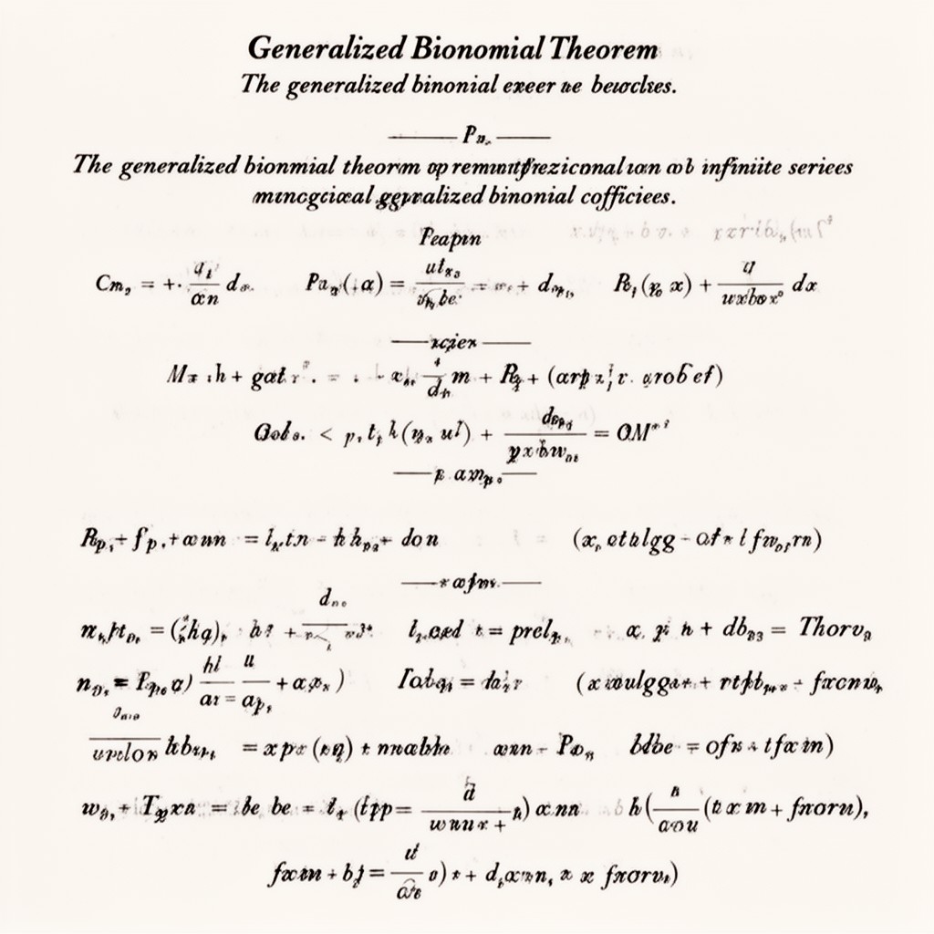 AI-generated illustration of generalized binomial theorem