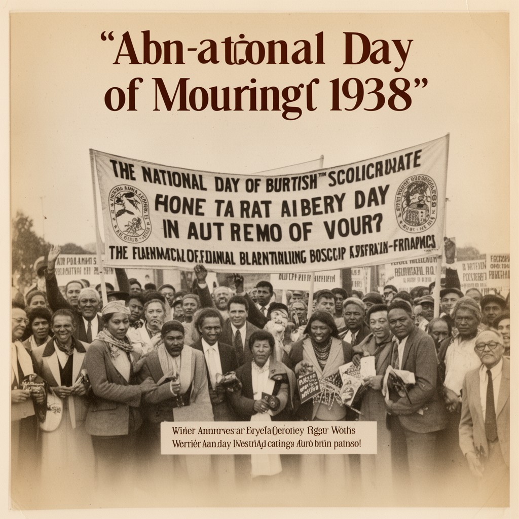 AI-generated illustration of National Day of Mourning (1938)