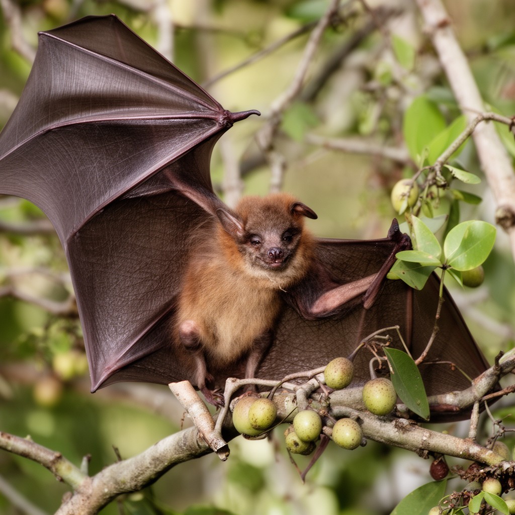 AI-generated illustration of Rodrigues fruit bat