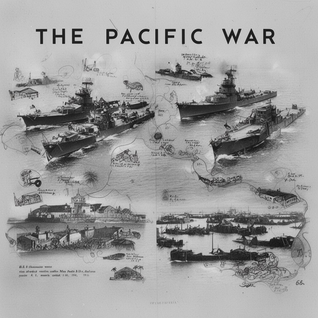 AI-generated illustration of Pacific War