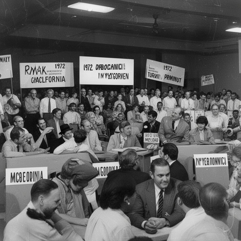 AI-generated illustration of 1972 California Democratic presidential primary