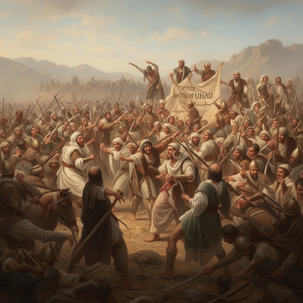 AI-generated illustration of Battle of Uhud