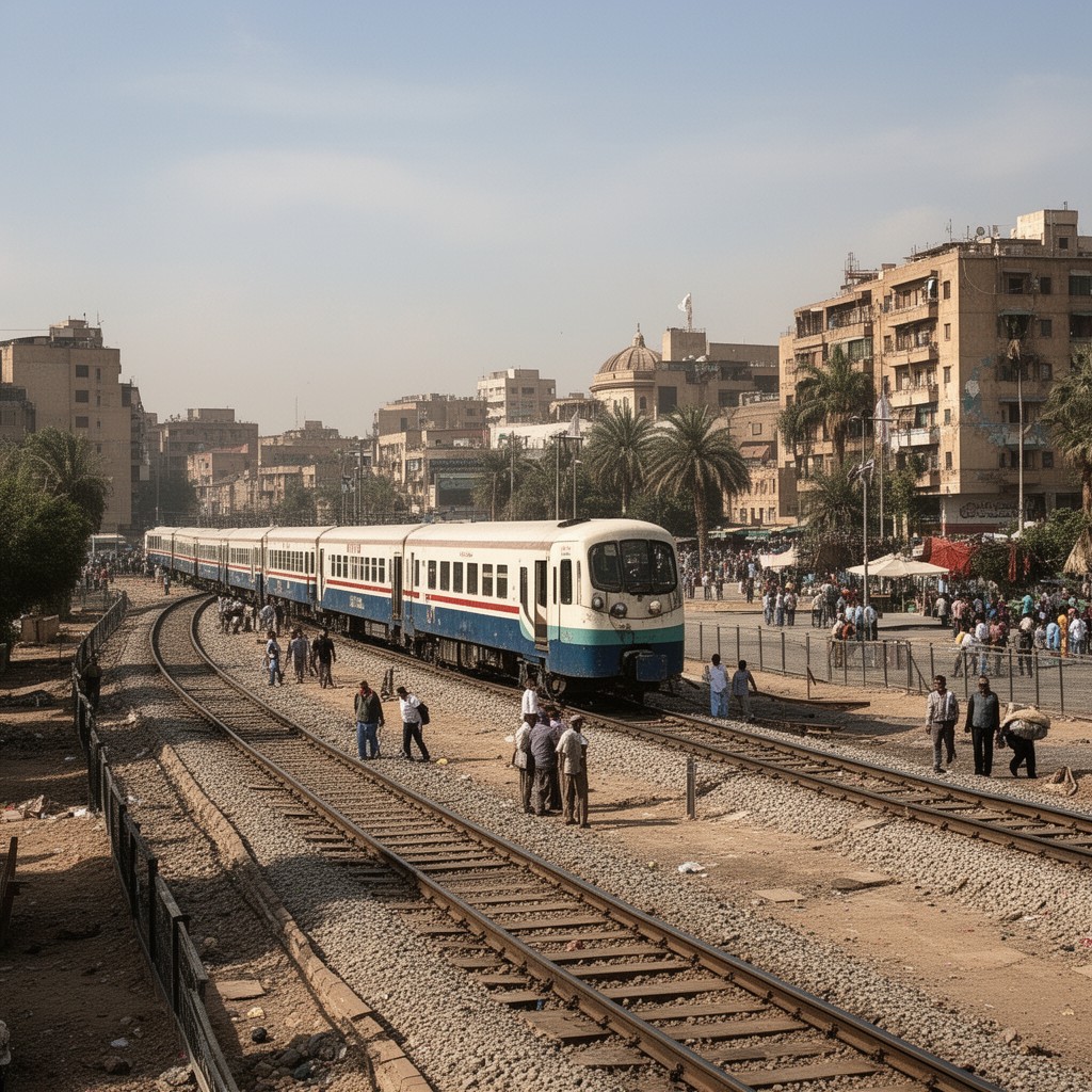 AI-generated illustration of Cairo–Alexandria line
