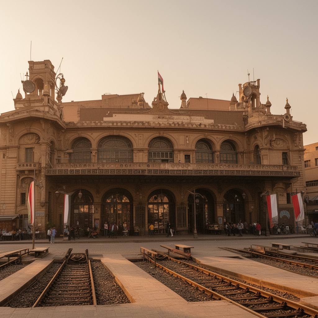 AI-generated illustration of Ramses Station, Cairo