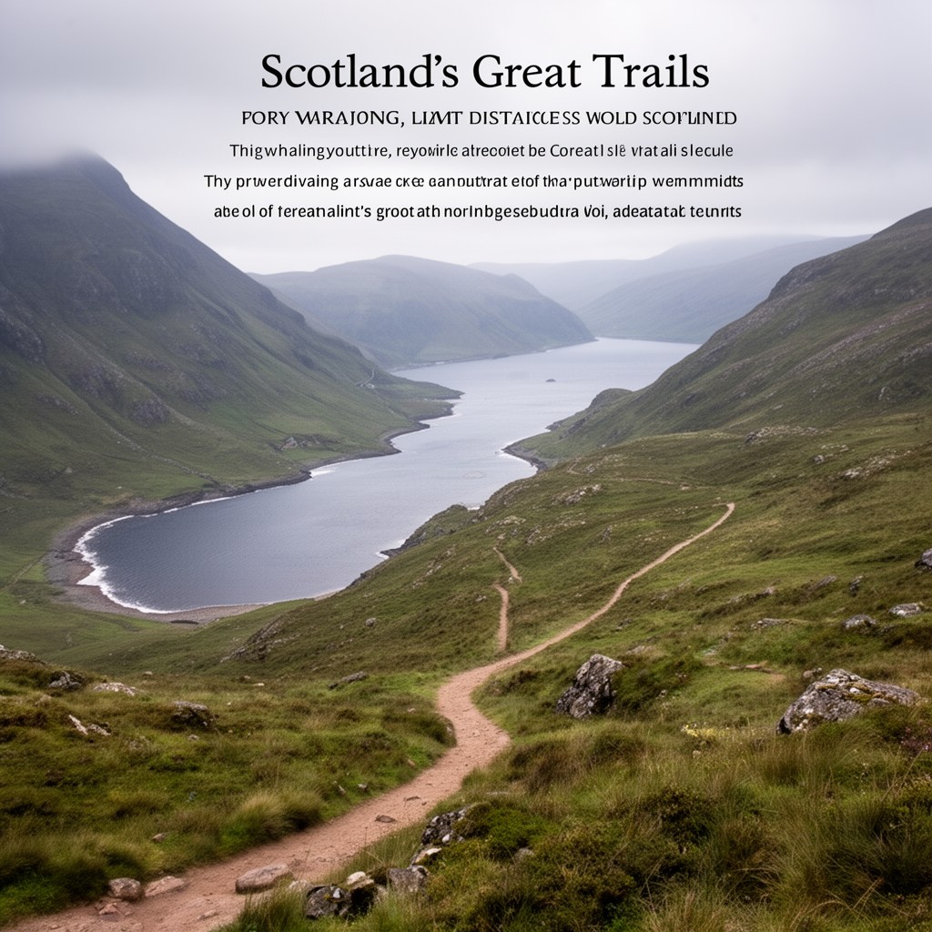 AI-generated illustration of Scotland’s Great Trails