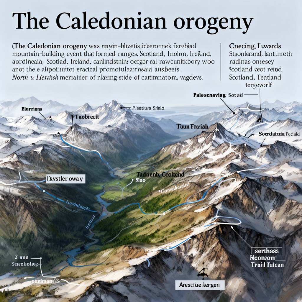 AI-generated illustration of Caledonian orogeny