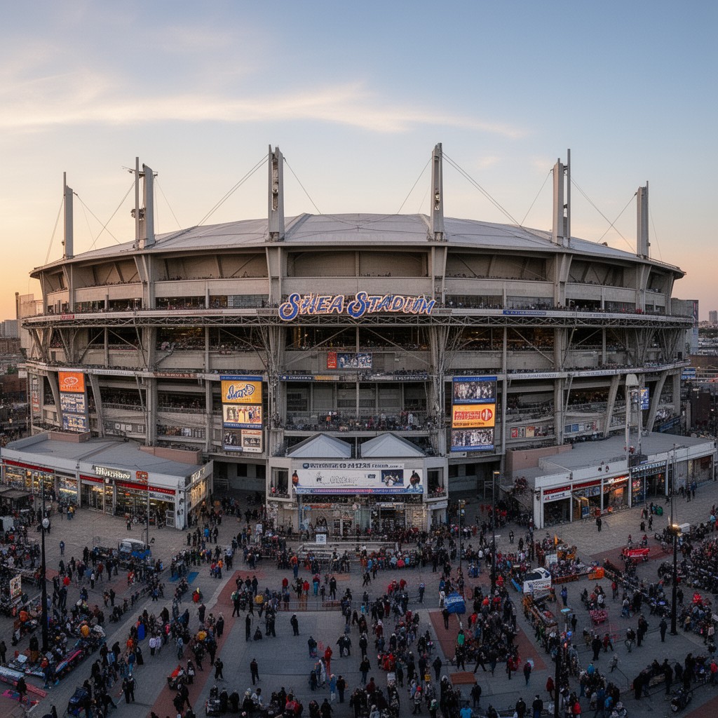 AI-generated illustration of Shea Stadium