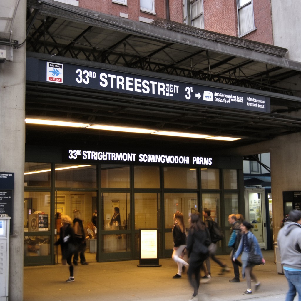 AI-generated illustration of 33rd Street station