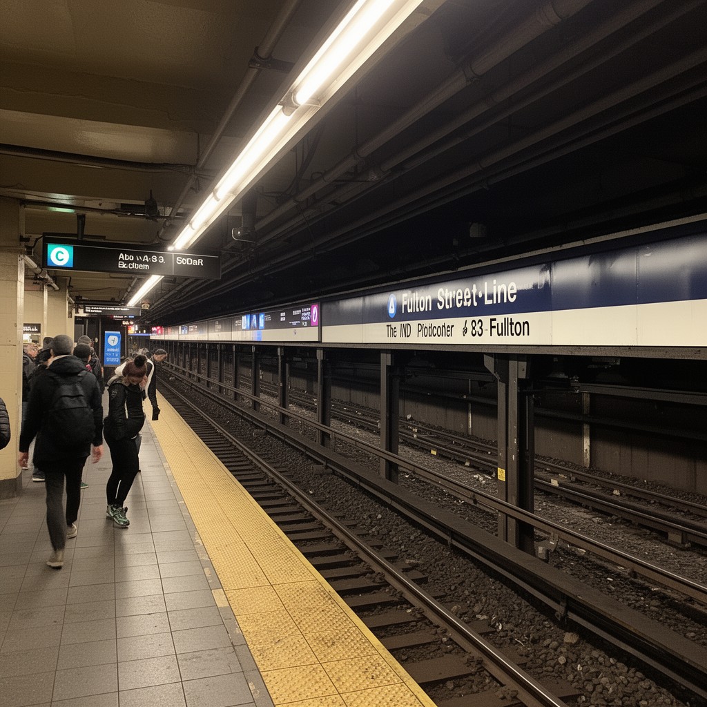 AI-generated illustration of IND Fulton Street Line (subway portion)