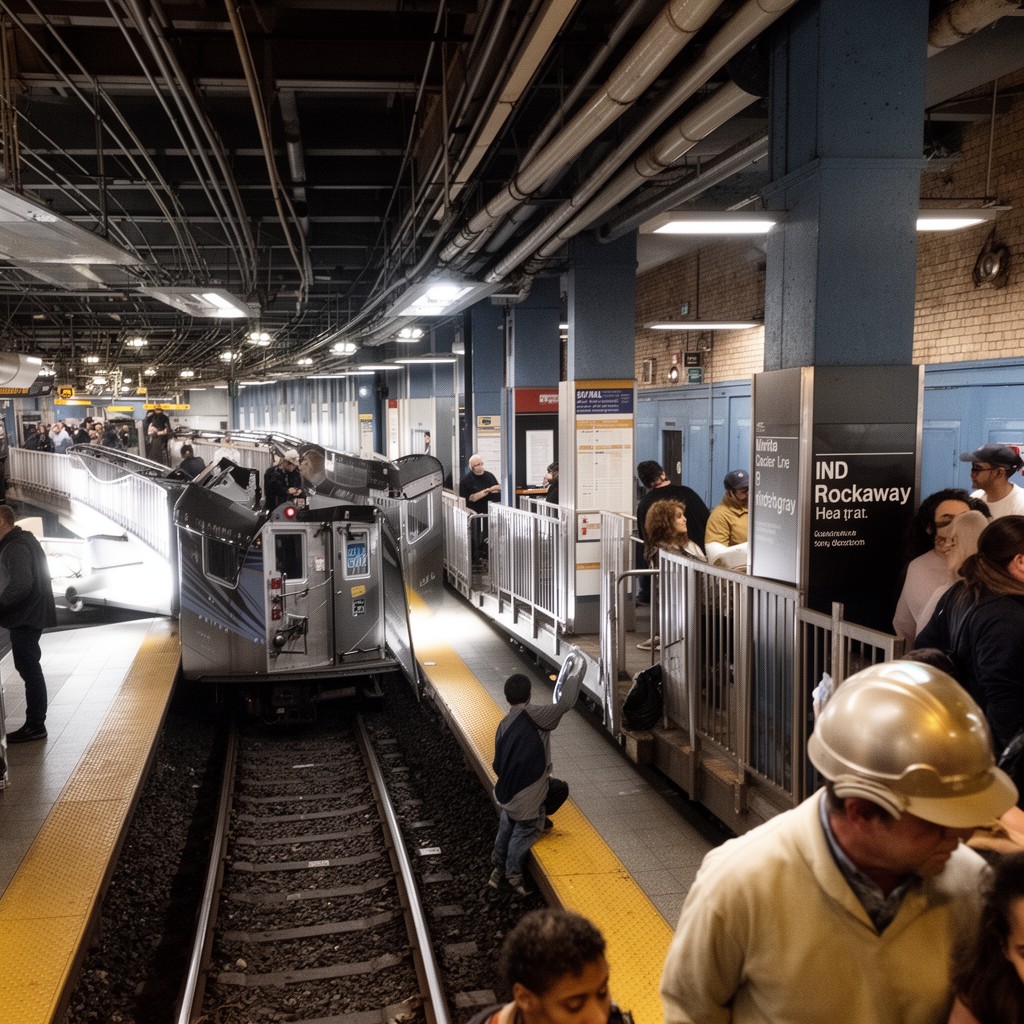 AI-generated illustration of IND Rockaway Line (subway portion)