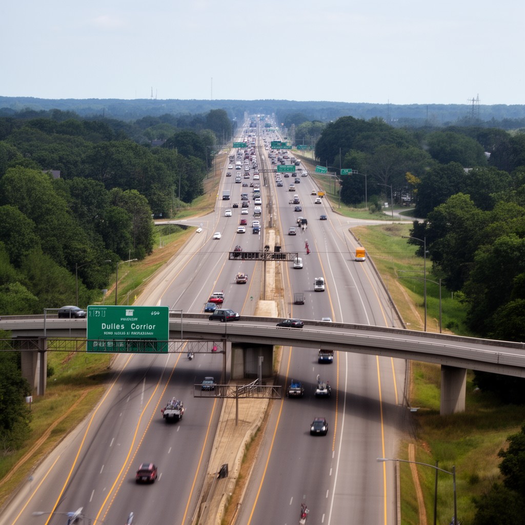 AI-generated illustration of Dulles Corridor