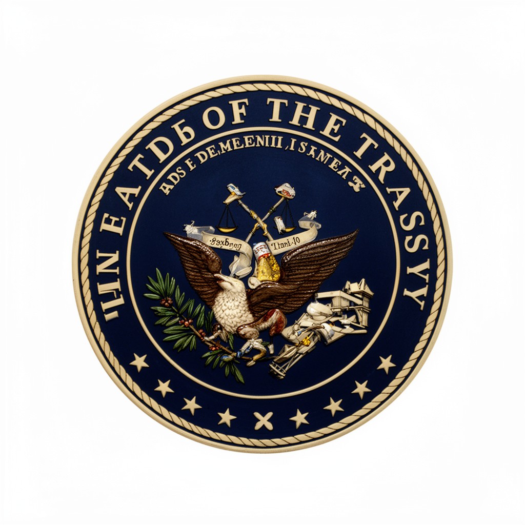 AI-generated illustration of Seal of the United States Department of the Treasury