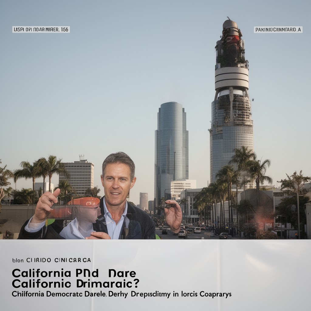 AI-generated illustration of California Democratic primaries