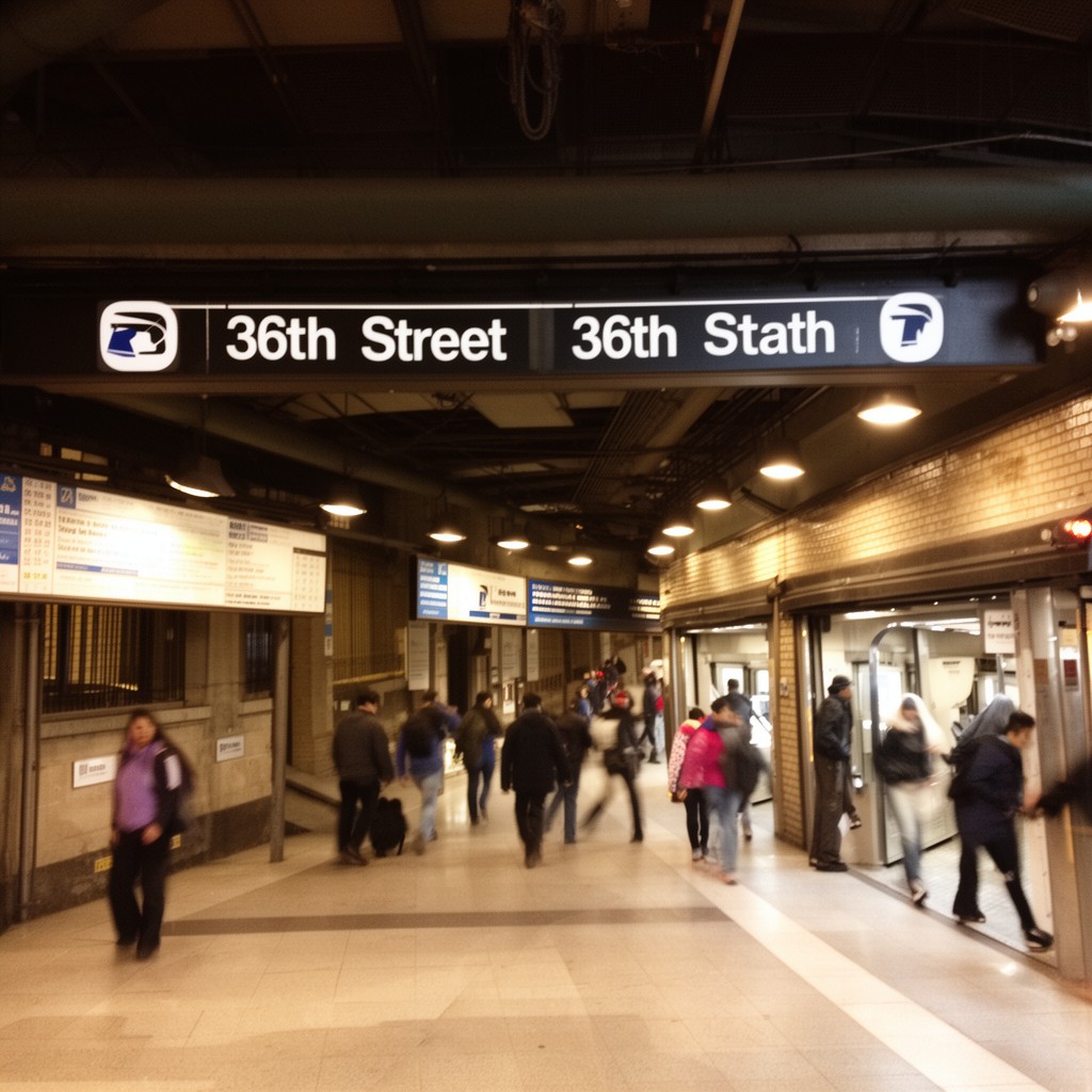 AI-generated illustration of 36th Street station