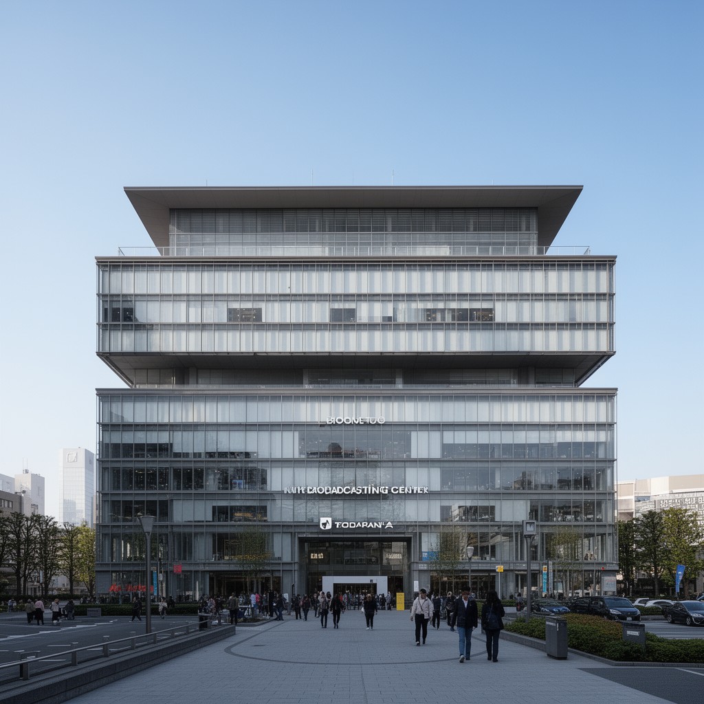 AI-generated illustration of NHK Broadcasting Center