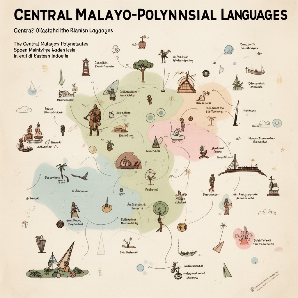 AI-generated illustration of Central Malayo-Polynesian languages