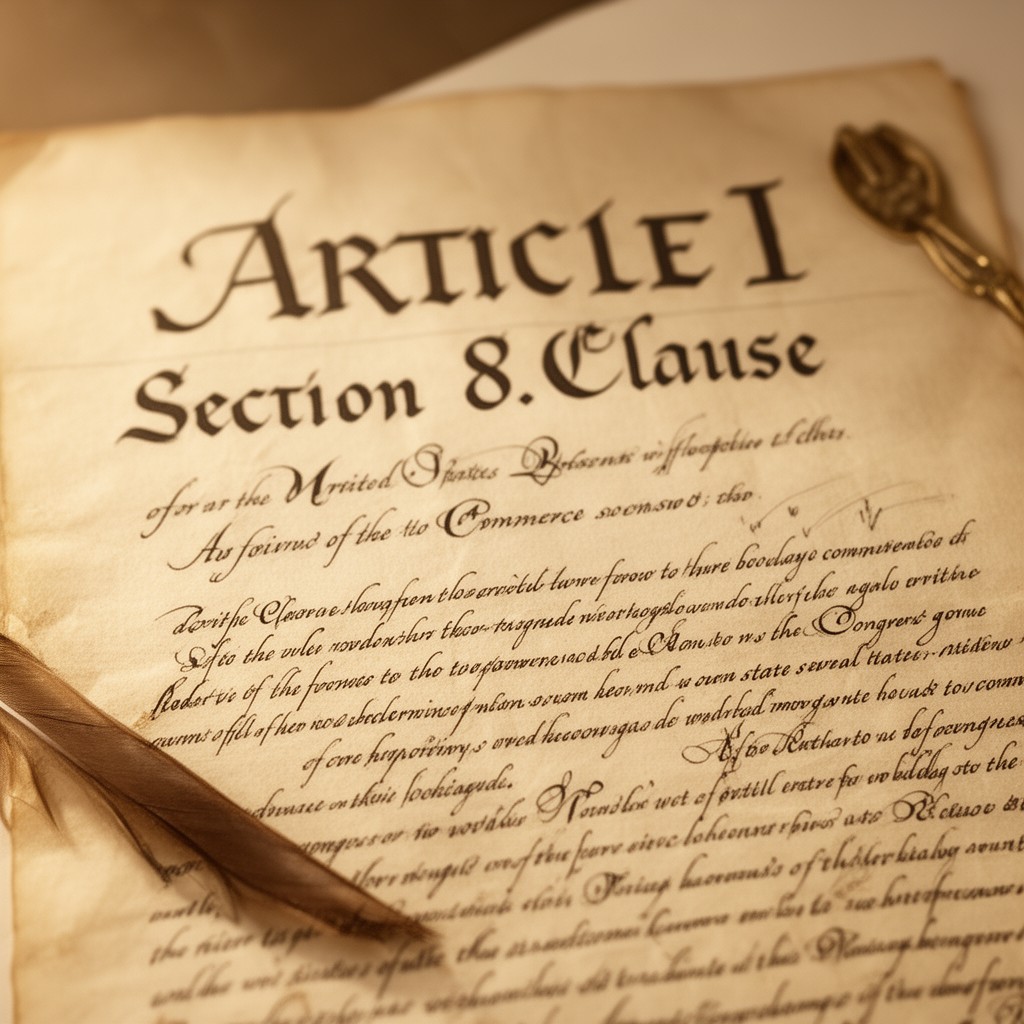 AI-generated illustration of Article I, Section 8, Clause 3 of the United States Constitution