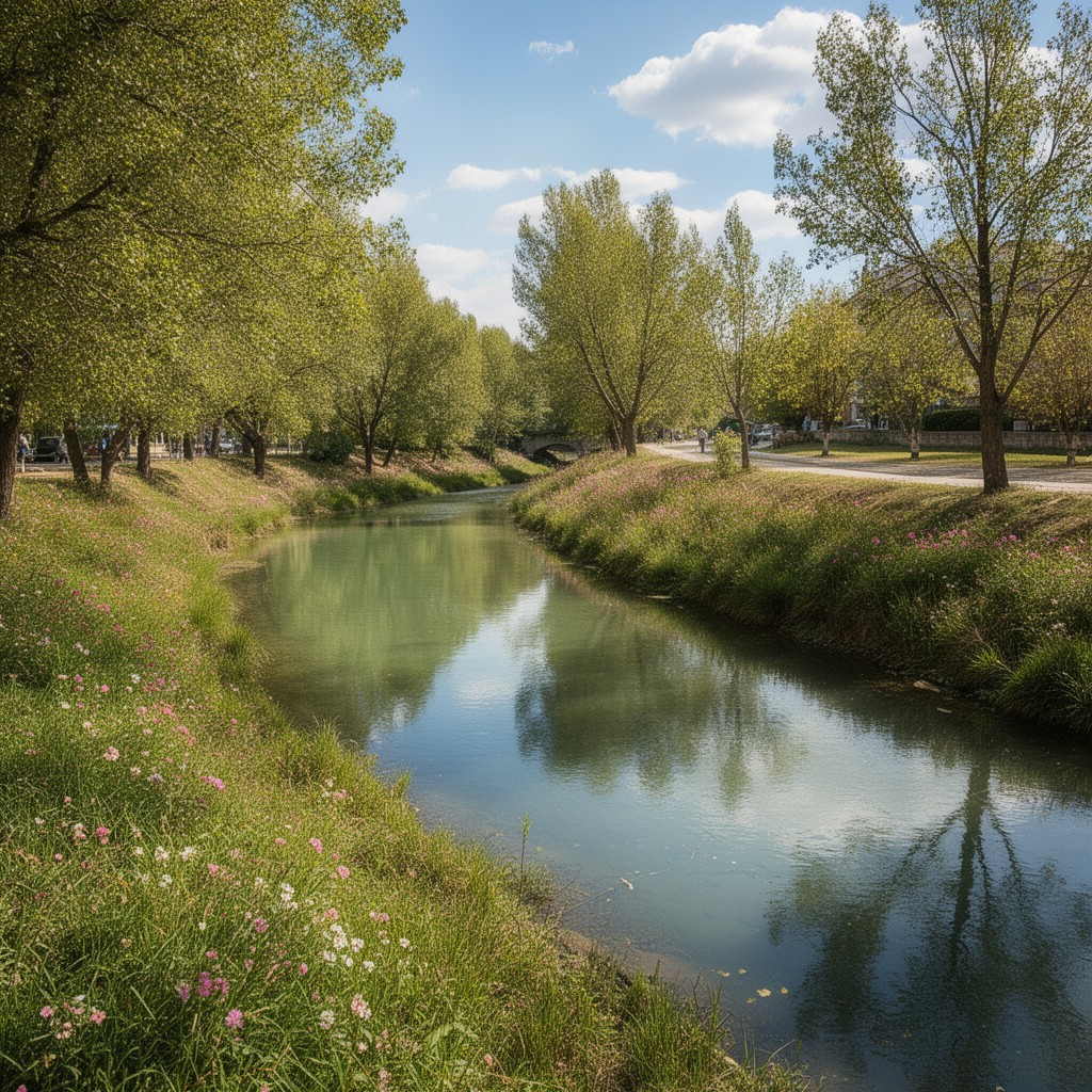 AI-generated illustration of Manzanares River