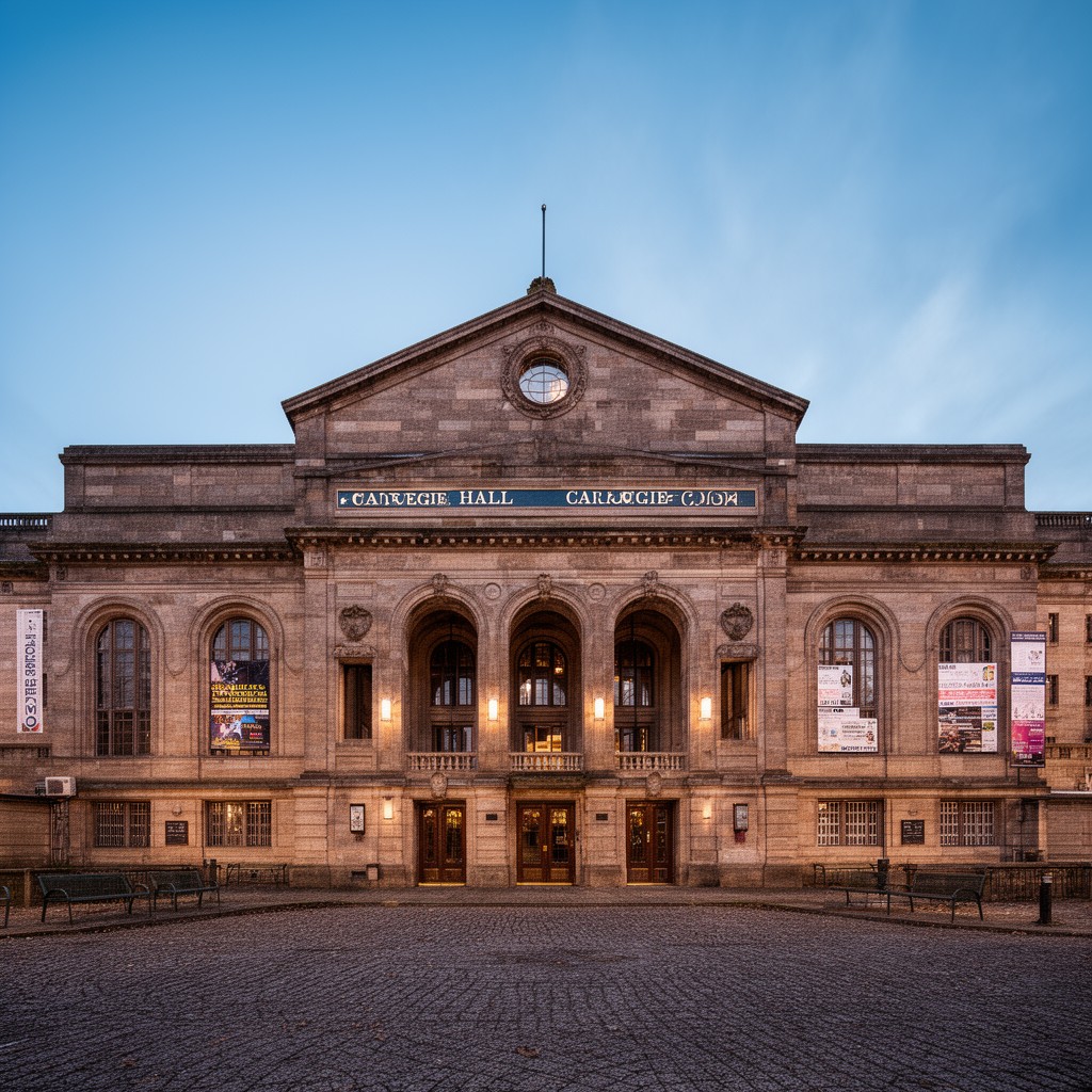 AI-generated illustration of Carnegie Hall, Dunfermline