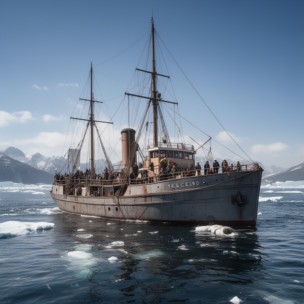 AI-generated illustration of Yelcho (ship)
