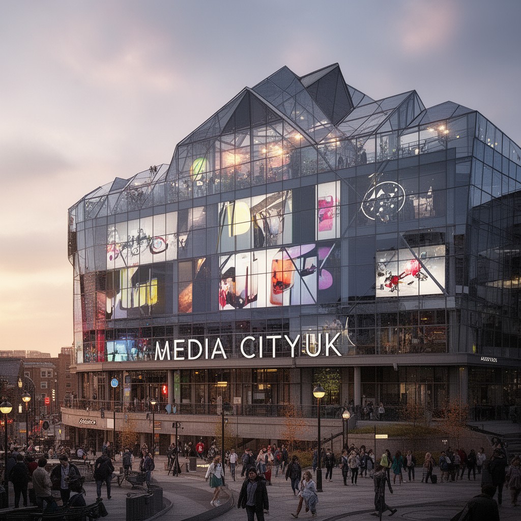 AI-generated illustration of MediaCityUK